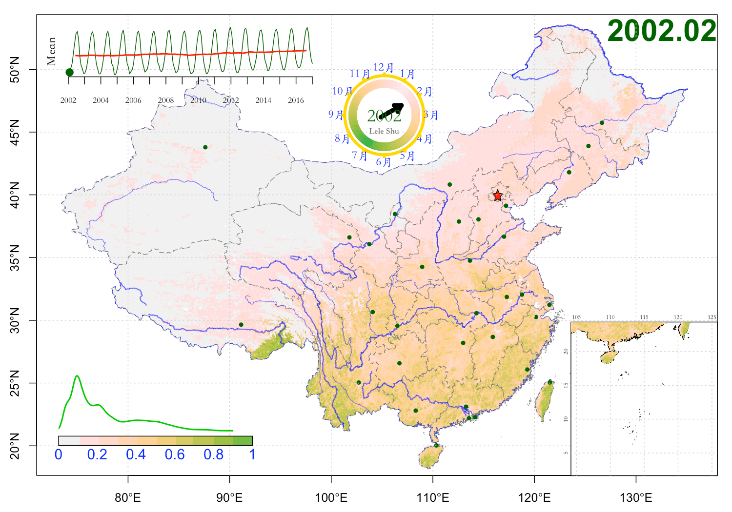 China NDVI on Feb 2002